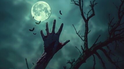 Bloody Hand Reaching from the Darkness