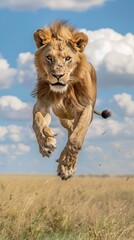 Leaping lion 