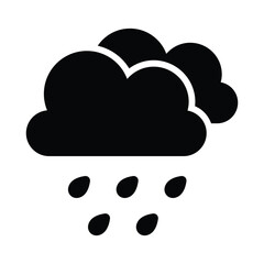 Simple Rain glyph icon. The icon can be used for websites, print templates, presentation templates, illustrations, etc