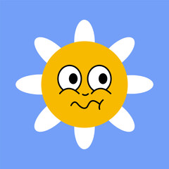 Daisy flower smiling face, cute sunflower emoji for different emotions, great for adding joy to your designs