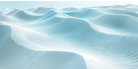 White sand dune landscape, with intricate patterns of ripples and shadows created by the wind