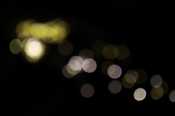 Blurred Abstract Lights in Bokeh Style with Warm Yellow and Soft White Tones