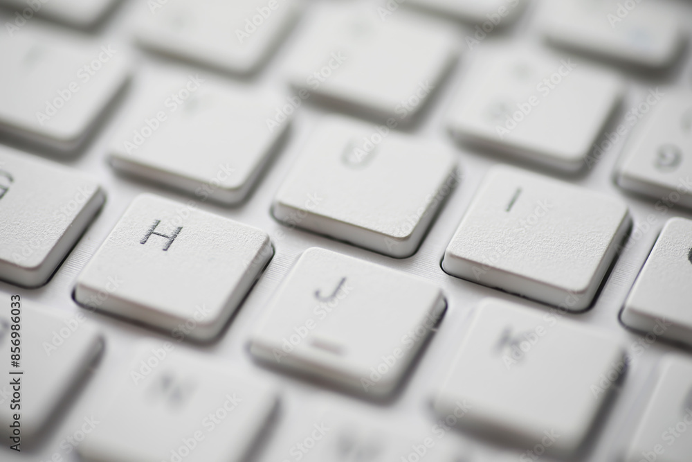 Poster close-up of white keyboard keys in modern minimalist design