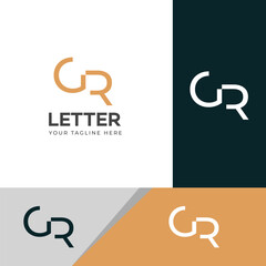 GR, RG letter logo design template elements. Modern abstract digital alphabet letter logo.