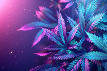 Gradient Cannabis Leaf Banner