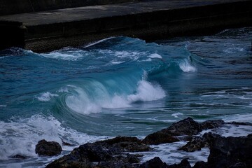 water flowing over rocks