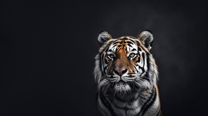 Fototapeta premium Tiger with a black background