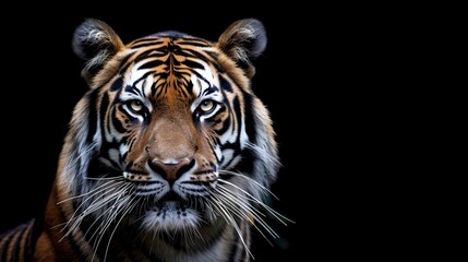 Fototapeta premium Tiger with a black background