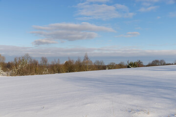 drifts of pure white snow after a snowfall