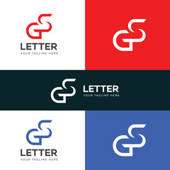 GS, SG letter logo design template elements. Modern abstract digital alphabet letter logo.