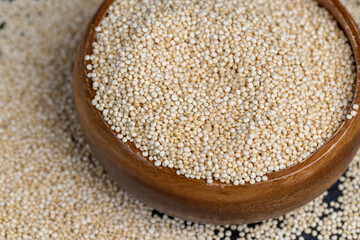 a large amount of quinoa groats during porridge cooking