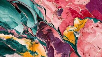 Obraz premium Marble ink colorful wallpaper