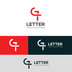 GT, TG letter logo design template elements. Modern abstract digital alphabet letter logo.