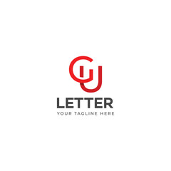 GU, UG letter logo design template elements. Modern abstract digital alphabet letter logo.