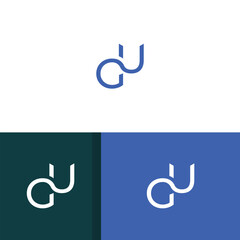 GU, UG letter logo design template elements. Modern abstract digital alphabet letter logo.