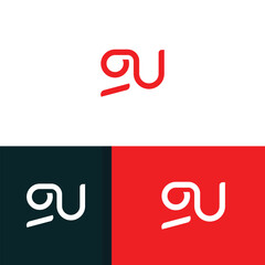 GU, UG letter logo design template elements. Modern abstract digital alphabet letter logo.