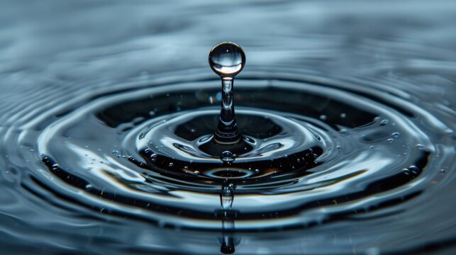 self-improvement through consistency, a droplet in a water pool ripples out, reflecting how small actions can make a big impact on personal growth