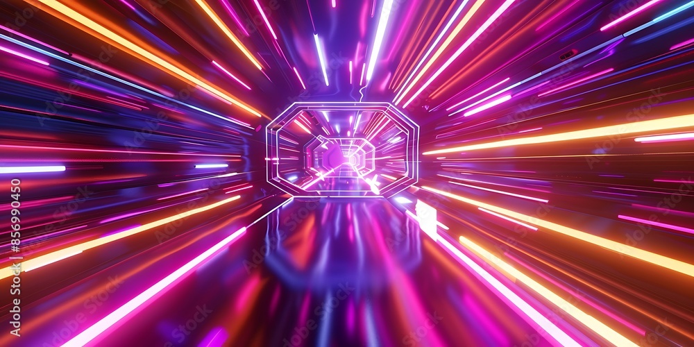 Poster abstract neon lights background a lively abstract background featuring bright neon lights and patter