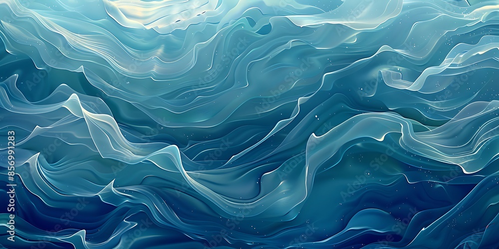 Poster abstract ocean waves background a calming abstract background with stylized ocean wave patterns and 
