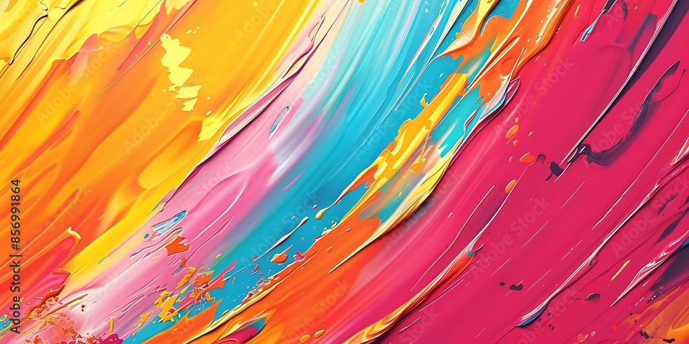 Aufkleber abstract paint strokes background a vibrant abstract background with dynamic paint strokes in variou