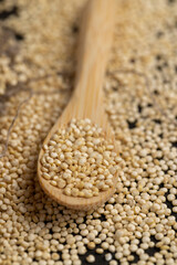 a large amount of quinoa groats during porridge cooking