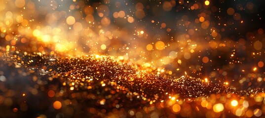 Naklejka premium Explosion of Golden Confetti