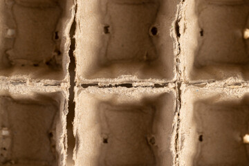 paper cups with added fertilizers and peat for seedlings