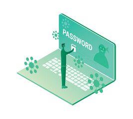 Cyber security concept vector illustration, data security