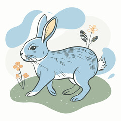 simple and cute rabbit illustration