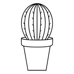 cactus line art 