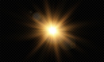 Obraz premium Vector transparent sunlight with special lens flare effect. png 