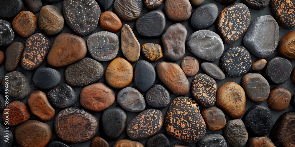 Poster pile of stones, abstract pebble patterns background a textured abstract background with pebble patte