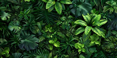 Abstract Rainforest Patterns Background A vibrant abstract background with rainforest patterns and lush green hues, highlighting the beauty and diversity of tropical forests. 