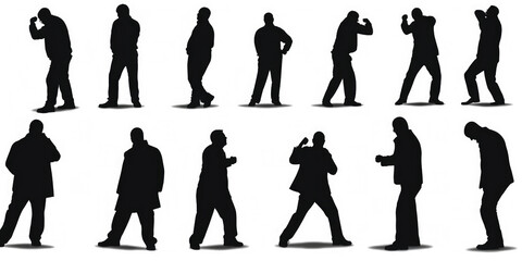 Silhouettes of people outdoor