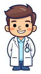 Fototapeta premium PNG Pharmacist cartoon doctor stethoscope expertise.