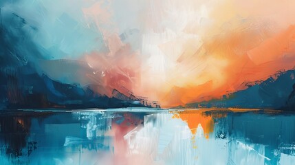 Contemporary Style: The style is distinctly modern, emphasizing simplicity, minimalism, and a focus on color and form rather than realistic representation.

