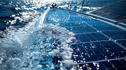 The ships solar panels are specially designed to withstand harsh ocean conditions and provide continuous power for its instruments.