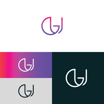GU, UG letter logo design template elements. Modern abstract digital alphabet letter logo.