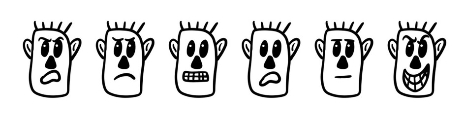 Set of Cartoons Vector Silhouettes