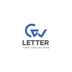 GW, WG letter logo design template elements. Modern abstract digital alphabet letter logo.