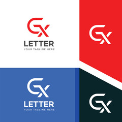 GX, XG letter logo design template elements. Modern abstract digital alphabet letter logo.
