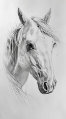 freehand horse pencil drawing, horse drawing