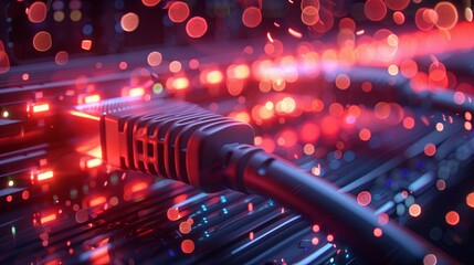 network cables connected in network switches