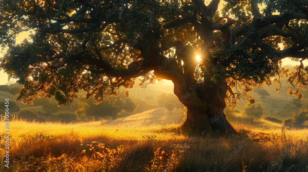 Canvas Prints Imagine a majestic oak tree standing alone in a meadow. Picture its sprawling branches providing a perfect spot for a picnic, with the golden sunlight filtering through the leaves