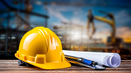 Close-up of hat in container at construction site