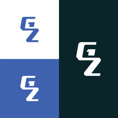 GZ, ZG letter logo design template elements. Modern abstract digital alphabet letter logo.