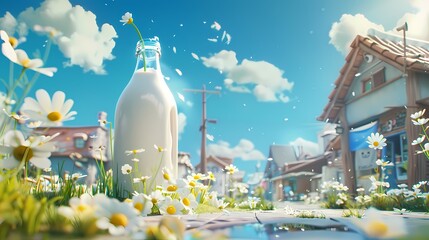 Fantasy island illustration poster background