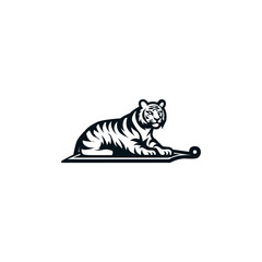 Tiger Couch Logo Design Vector