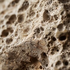 Macro shot of the rough texture of a pumice stone
