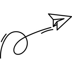 Hand Drawn Flying Paperplane